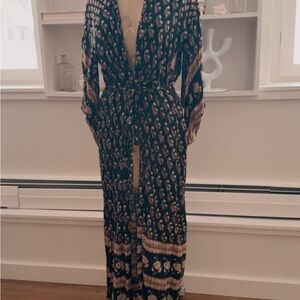 Spell Black and Gold Kimono